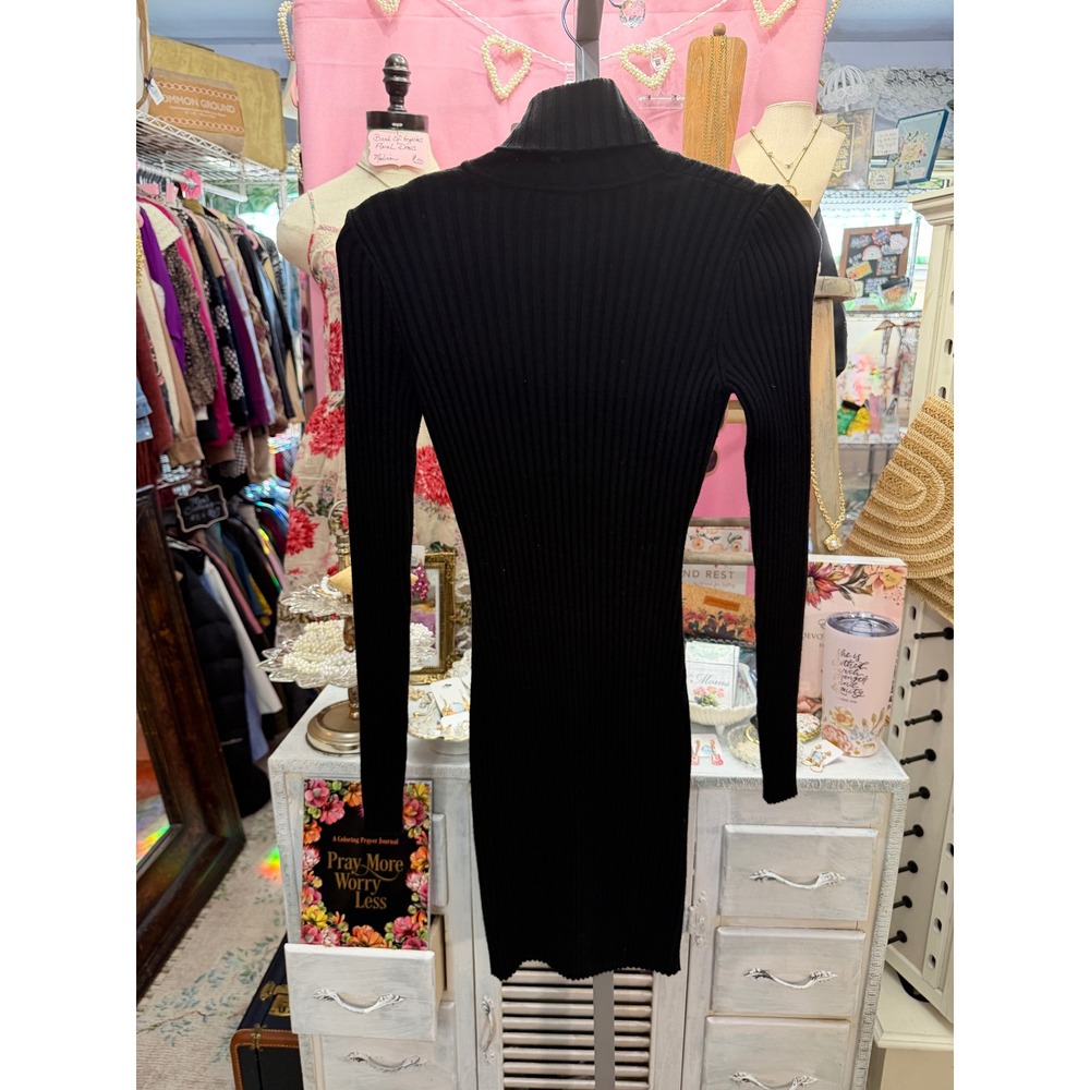 Wolford Virgin Wool Turtleneck Dress Black XS Quiet Luxury, Minimalist EVA